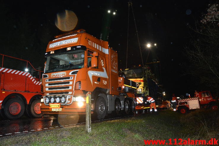 Chauffør ville undvige et rådyr. Hampen, Vejlevej A13. 19/12-2014.