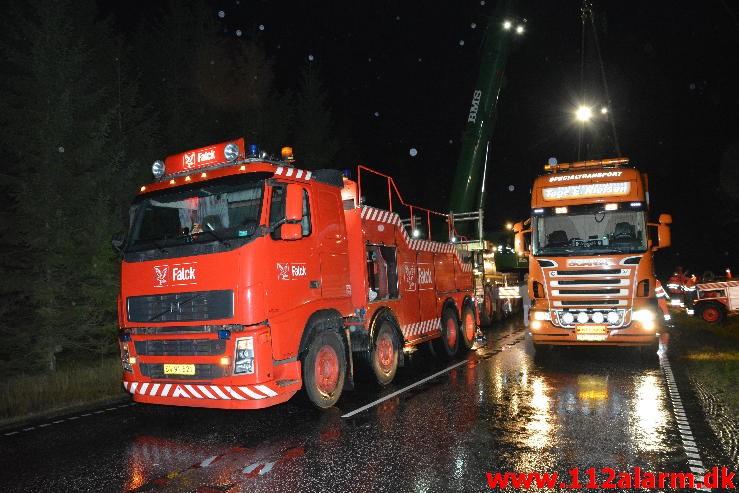 Chauffør ville undvige et rådyr. Hampen, Vejlevej A13. 19/12-2014.