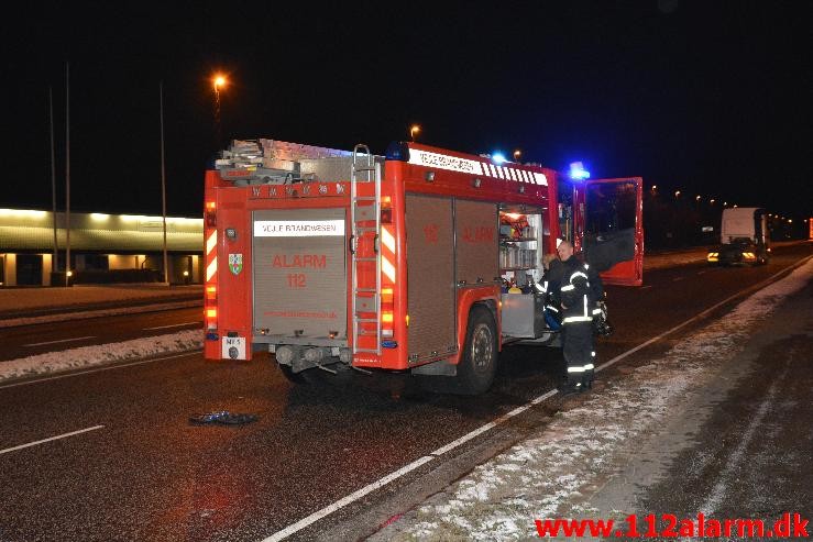 Bilbrand. Viborgvej i Vejle. 26/12-2014. Kl. 17:03.