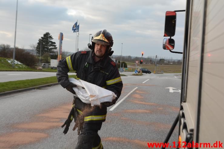 FUH med fastklemt. Lindevej i Lindved.  30/12-2014. Kl. 13:39.