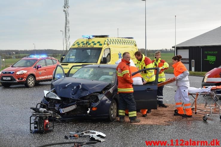 FUH med fastklemt. Lindevej i Lindved.  30/12-2014. Kl. 13:39.