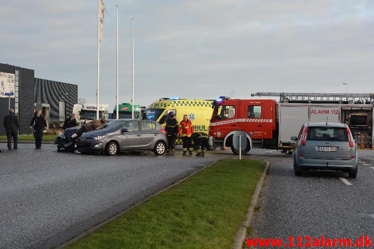 FUH med fastklemt. Lindevej i Lindved.  30/12-2014. Kl. 13:39.