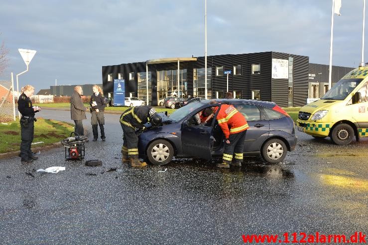 FUH med fastklemt. Lindevej i Lindved.  30/12-2014. Kl. 13:39.