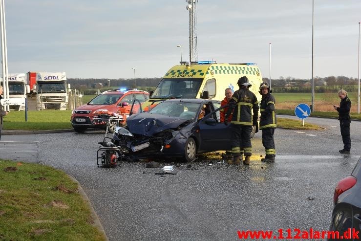 FUH med fastklemt. Lindevej i Lindved.  30/12-2014. Kl. 13:39.