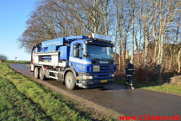 Større forurening Gylleudslip. Hammervej ved Tørring. 06/12-2014. Kl. 09:53.