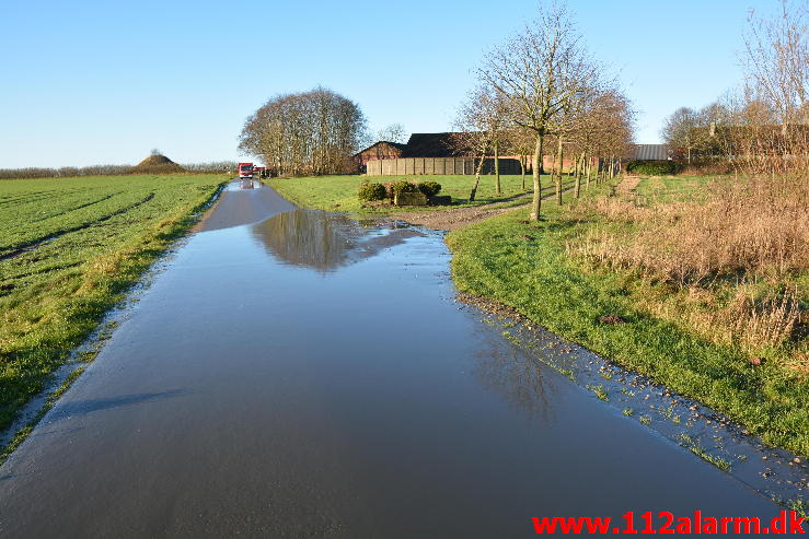 Større forurening Gylleudslip. Hammervej ved Tørring. 06/12-2014. Kl. 09:53.