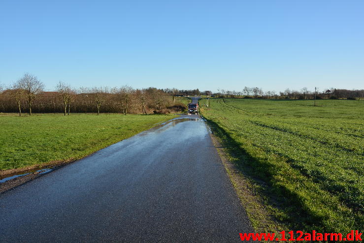 Større forurening Gylleudslip. Hammervej ved Tørring. 06/12-2014. Kl. 09:53.