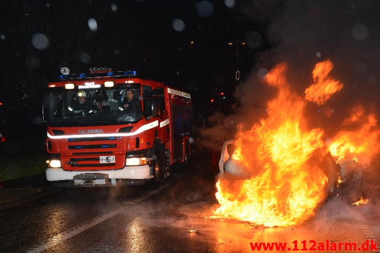 Kørte galt og flygtet fra stedet. Grønlandsvej i Vejle. 08/01-2015. Kl. 01:38.