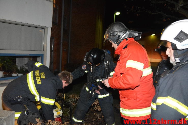 Gaslugt i bygning. Valdemarsgade 15 i Vejle. 13/01-2015. Kl. 18:02.