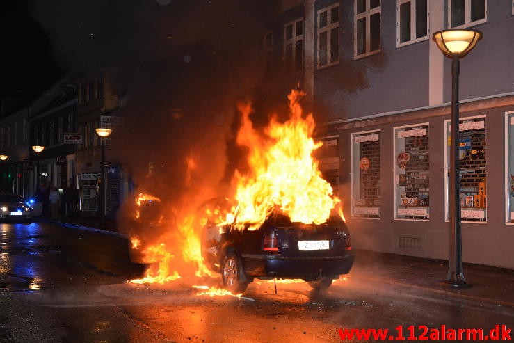 Bilbrand. Kirkegade i Vejle. 17/01-2015. Kl. 01:06.