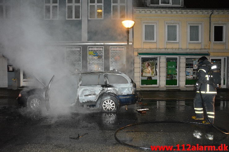 Bilbrand. Kirkegade i Vejle. 17/01-2015. Kl. 01:06.