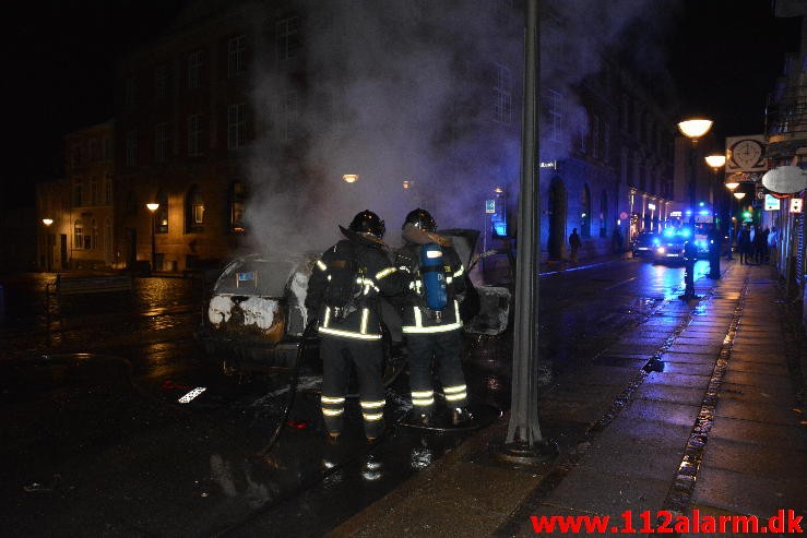 Bilbrand. Kirkegade i Vejle. 17/01-2015. Kl. 01:06.