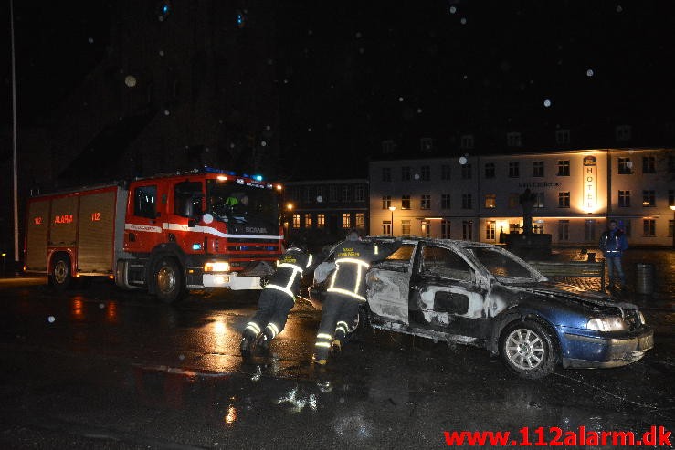 Bilbrand. Kirkegade i Vejle. 17/01-2015. Kl. 01:06.