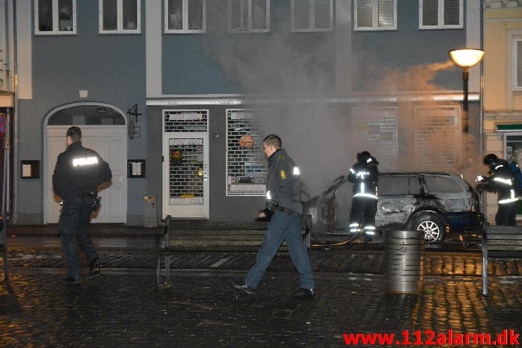 Bilbrand. Kirkegade i Vejle. 17/01-2015. Kl. 01:06.