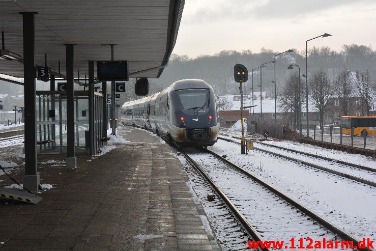 Ild i Passagertog. Vejle banegård. 24/01-2015. Kl. 13:30.