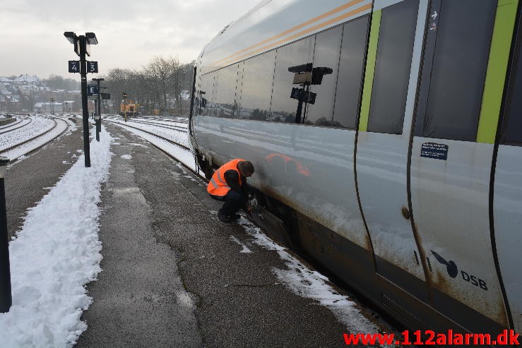 Ild i Passagertog. Vejle banegård. 24/01-2015. Kl. 13:30.