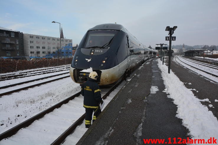 Ild i Passagertog. Vejle banegård. 24/01-2015. Kl. 13:30.