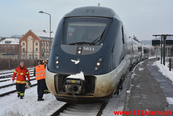 Ild i Passagertog. Vejle banegård. 24/01-2015. Kl. 13:30.