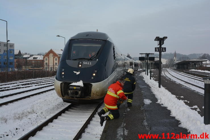 Ild i Passagertog. Vejle banegård. 24/01-2015. Kl. 13:30.