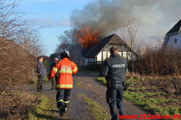 Gårdbrand. Jellingvej i Vejle. 27/01-2015. Kl. 14:41.