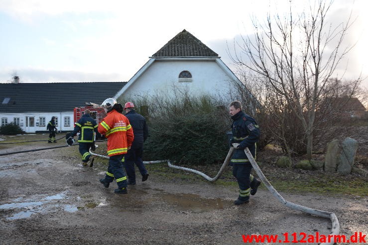 Gårdbrand. Jellingvej i Vejle. 27/01-2015. Kl. 14:41.