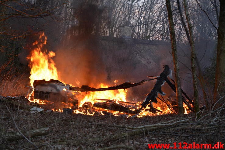 Brand i Campingvogn. Grønnedalen 82 i Vejle. 10/02-2015. Kl. 17:05.