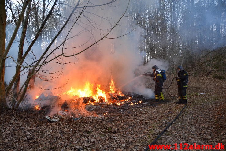 Brand i Campingvogn. Grønnedalen 82 i Vejle. 10/02-2015. Kl. 17:05.