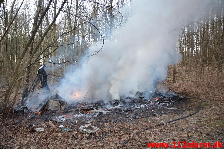 Brand i Campingvogn. Grønnedalen 82 i Vejle. 10/02-2015. Kl. 17:05.