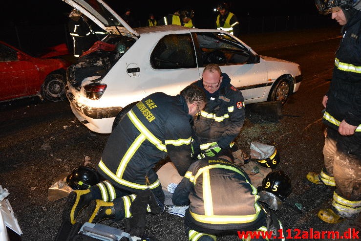 ! ØVELSE ! FUH med fastklemt. Teknikkervej 4 I Hedensted. 19/02-2015. KL. 18:27.