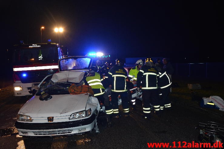 ! ØVELSE ! FUH med fastklemt. Teknikkervej 4 I Hedensted. 19/02-2015. KL. 18:27.