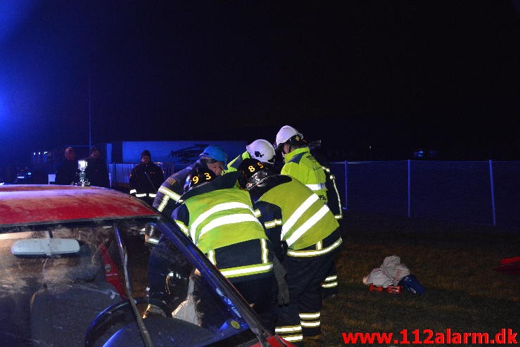 ! ØVELSE ! FUH med fastklemt. Teknikkervej 4 I Hedensted. 19/02-2015. KL. 18:27.