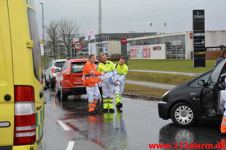 FUH med fastklemt. Horsensvej ved Bredballe. 21/02-2015. Kl. 12:48.