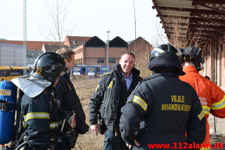 Brand i Industri. Gammelhavn 6 i Vejle. 22/03-2015. Kl. 14:27.