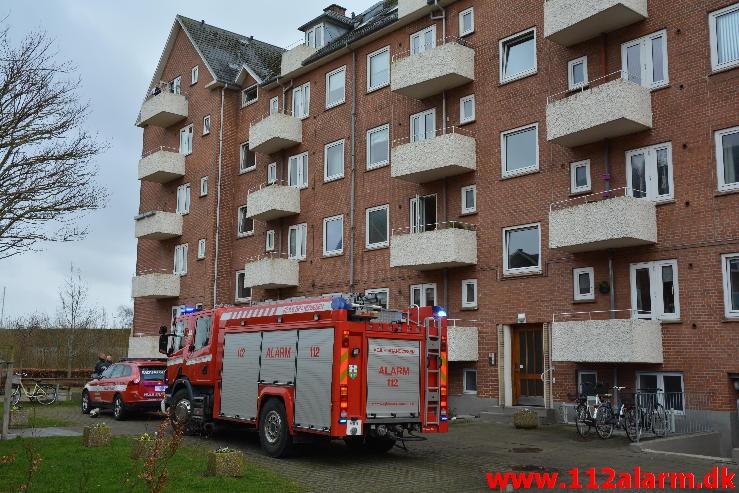 Mindre bygningsbrand. Østerled i Vejle. 29/03-2015. KL. 17:01.