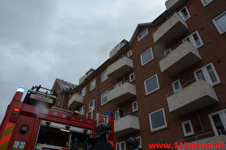 Mindre bygningsbrand. Østerled i Vejle. 29/03-2015. KL. 17:01.