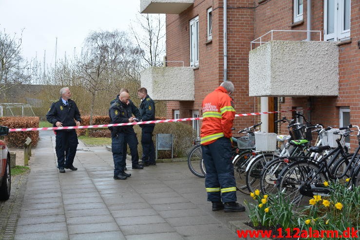 Mindre bygningsbrand. Østerled i Vejle. 29/03-2015. KL. 17:01.