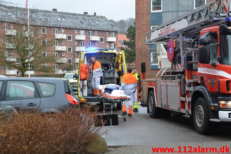 Mindre bygningsbrand. Østerled i Vejle. 29/03-2015. KL. 17:01.