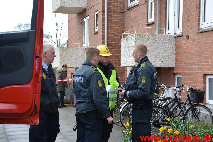 Mindre bygningsbrand. Østerled i Vejle. 29/03-2015. KL. 17:01.