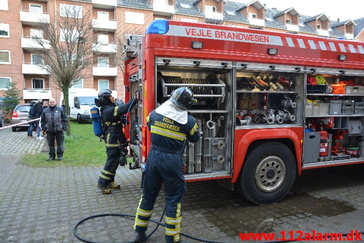 Mindre bygningsbrand. Østerled i Vejle. 29/03-2015. KL. 17:01.