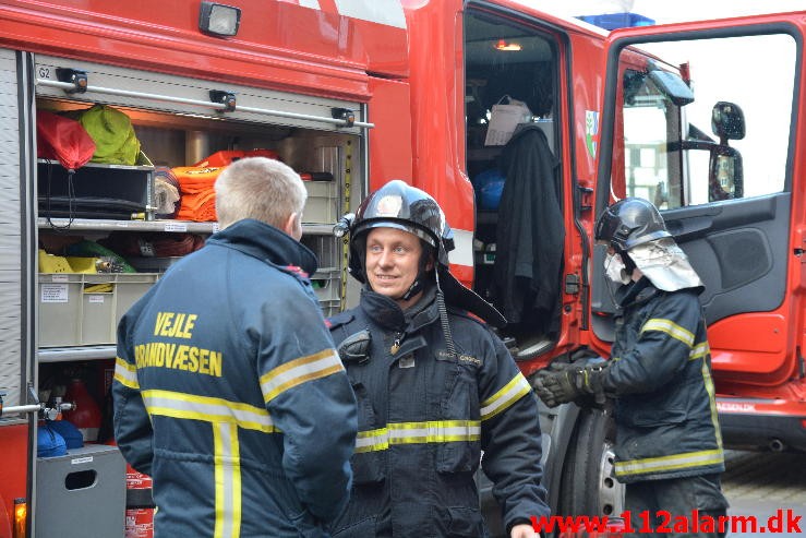 Mindre bygningsbrand. Østerled i Vejle. 29/03-2015. KL. 17:01.