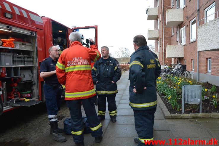 Mindre bygningsbrand. Østerled i Vejle. 29/03-2015. KL. 17:01.