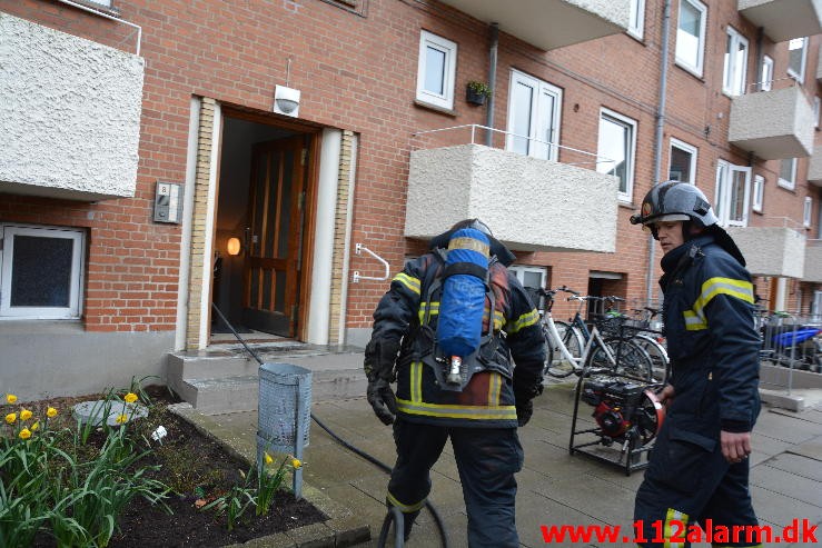 Mindre bygningsbrand. Østerled i Vejle. 29/03-2015. KL. 17:01.