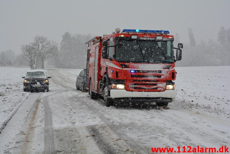 Færdselsuheld med Fastklemt. Klattrupvej i Velling. 31/03-2015. Kl. 07:49.