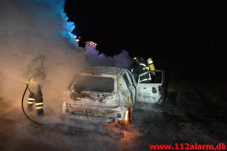 Bilbrand. Munkebjergvej ved Munkebjerg. 3/03-2015. Kl. 23:41.