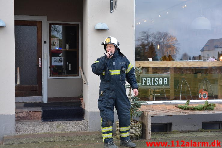 Bilbrand. Gormsgade i Jelling. 3/03-2015. Kl. 11:03.