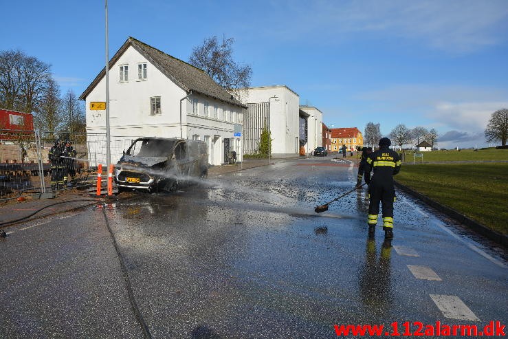 Bilbrand. Gormsgade i Jelling. 3/03-2015. Kl. 11:03.