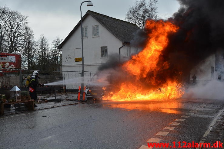 Bilbrand. Gormsgade i Jelling. 3/03-2015. Kl. 11:03.