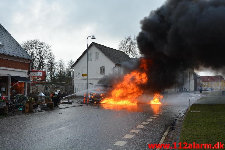 Bilbrand. Gormsgade i Jelling. 3/03-2015. Kl. 11:03.