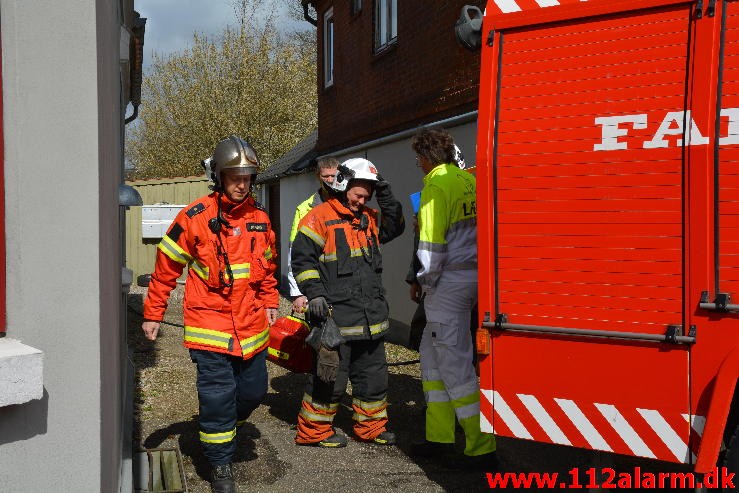 Brand i Etageejendom. Ribevej 36 i Ødsted. 13/04-2015. Kl. 12:12.