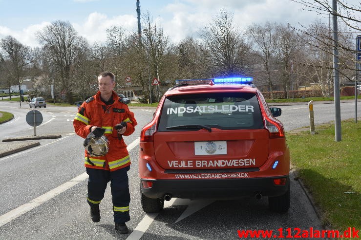 Brand i Etageejendom. Ribevej 36 i Ødsted. 13/04-2015. Kl. 12:12.